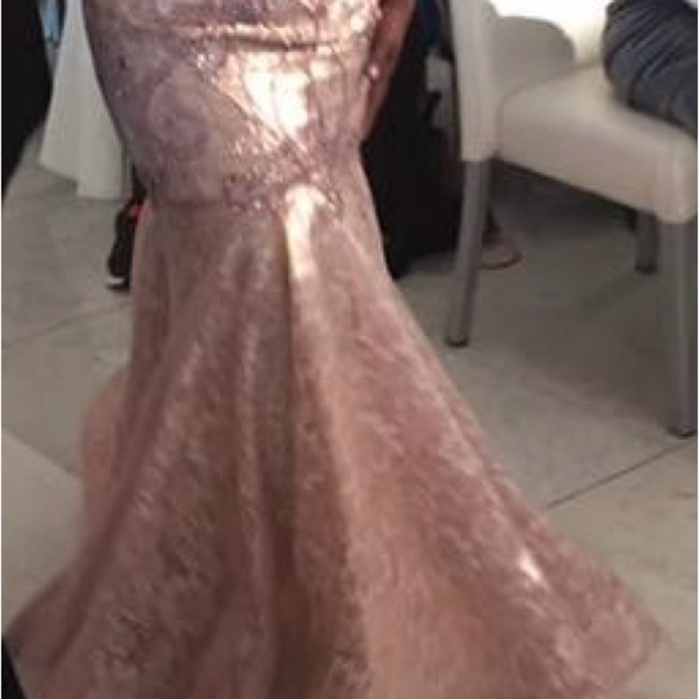 Elegant Pink Lace Gown